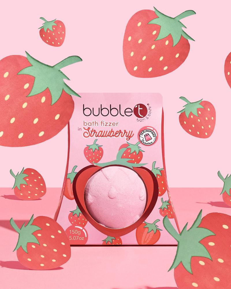 BUBBLE T FRUITEA BATH FIZZER STRAWBERRY