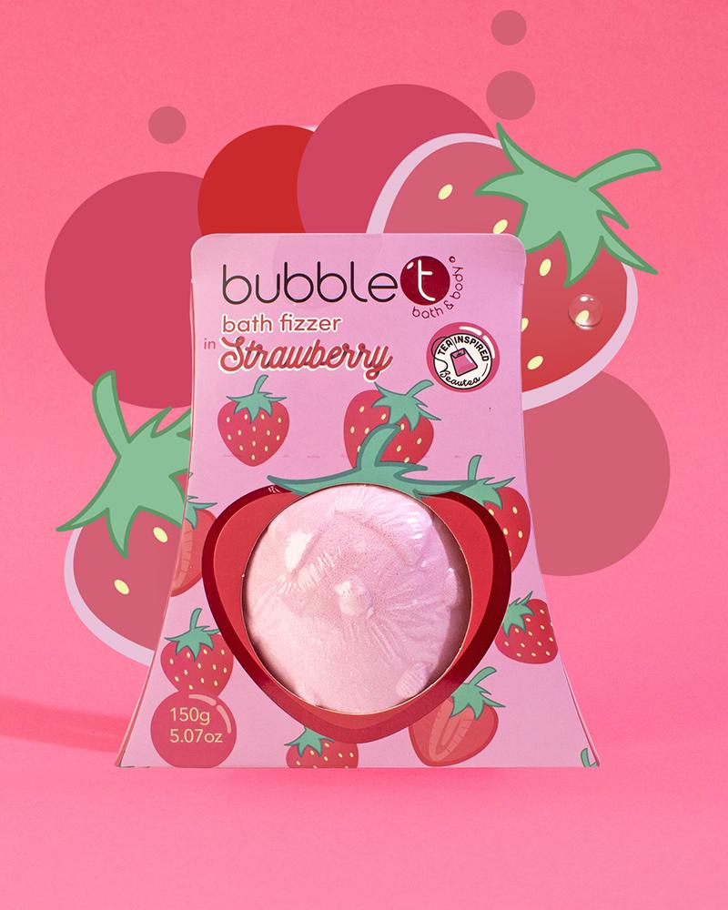 BUBBLE T FRUITEA BATH FIZZER STRAWBERRY