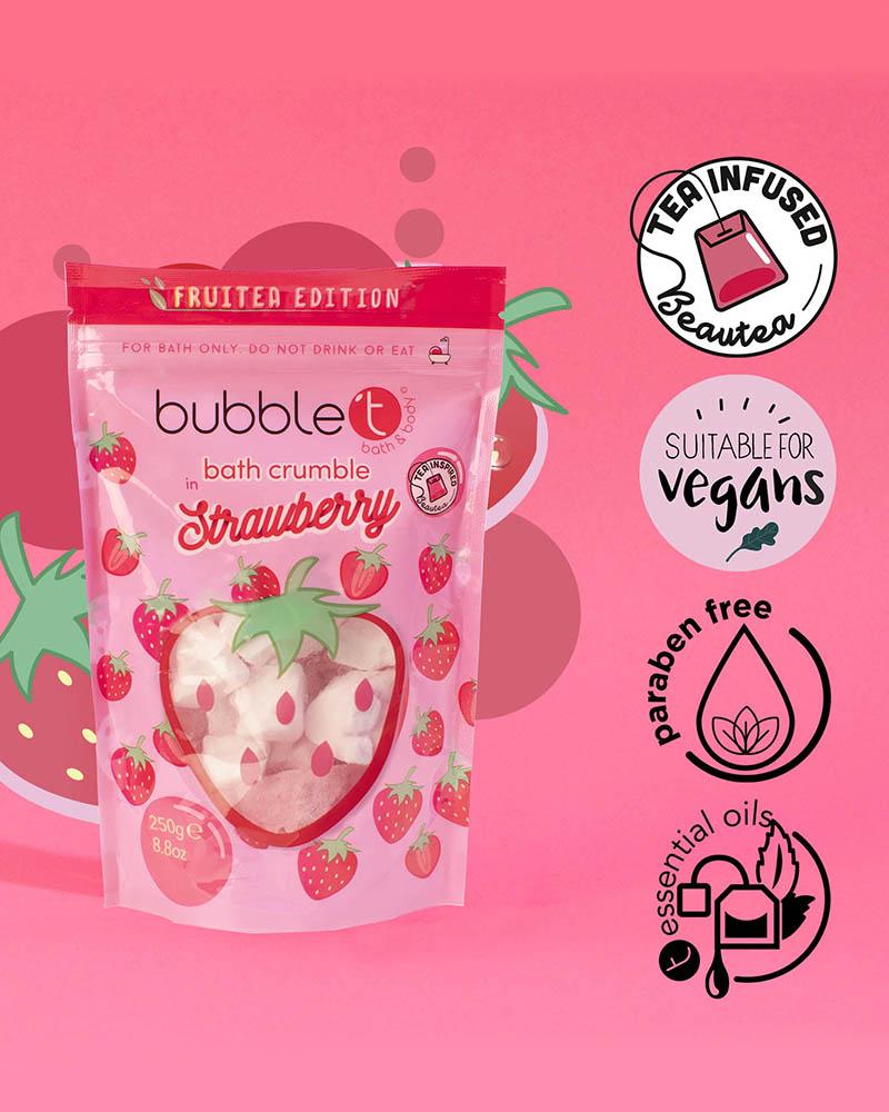 BUBBLE T FRUITEA BATH CRUMBLE STRAWBERRY