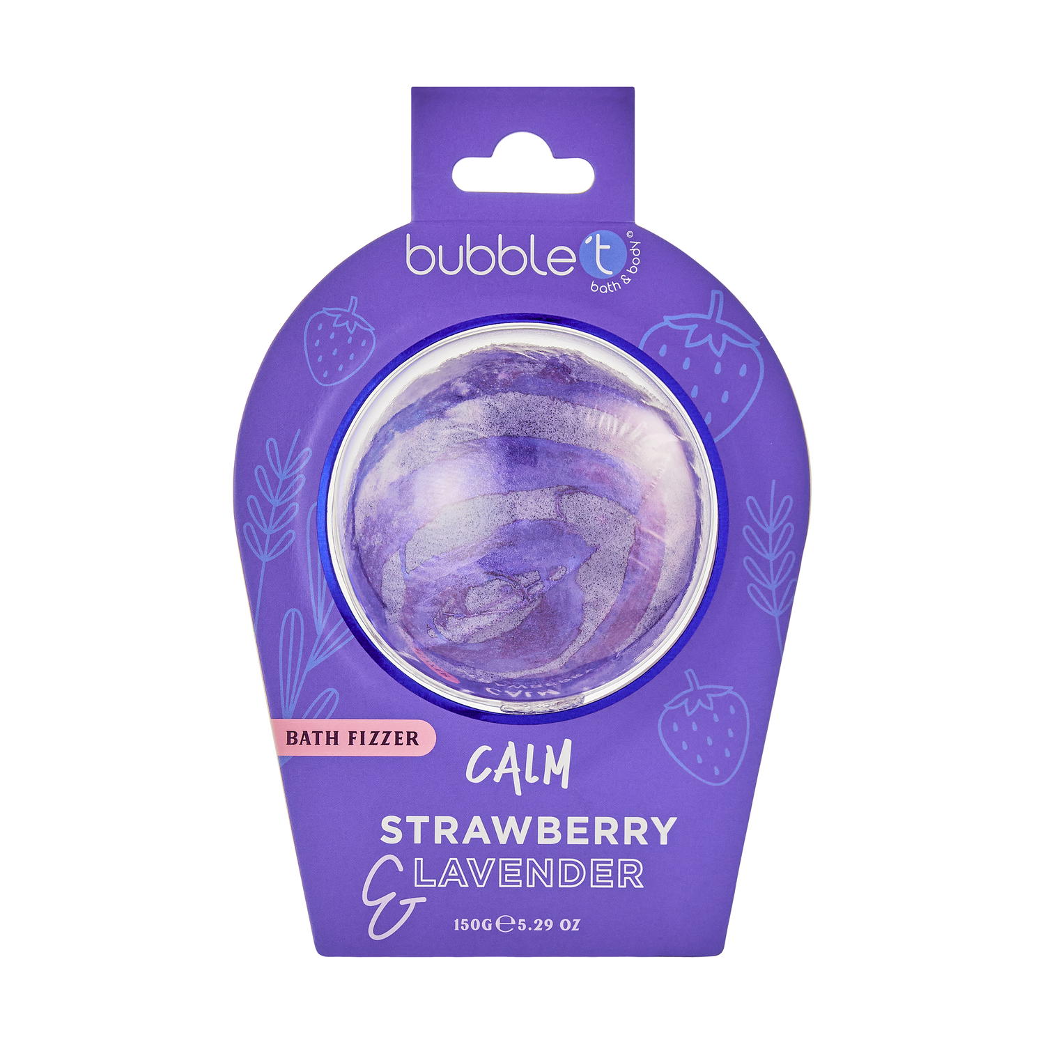 BUBBLE T Bath Fizzer Calm Strawberry & Lavender 150g