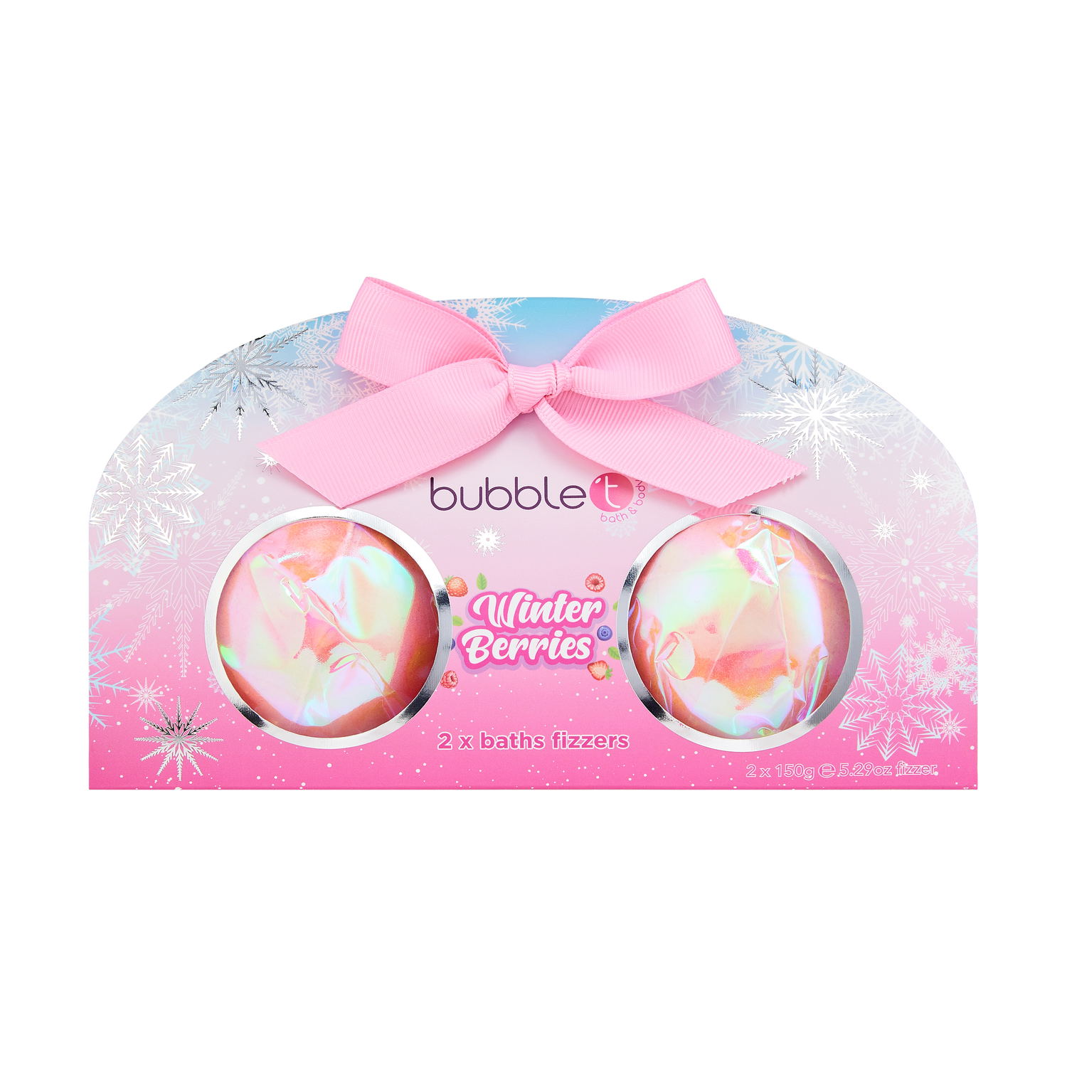 BUBBLE T WINTER BERRIES BATH BOMB DUO GIFT SET (2 X 150G)