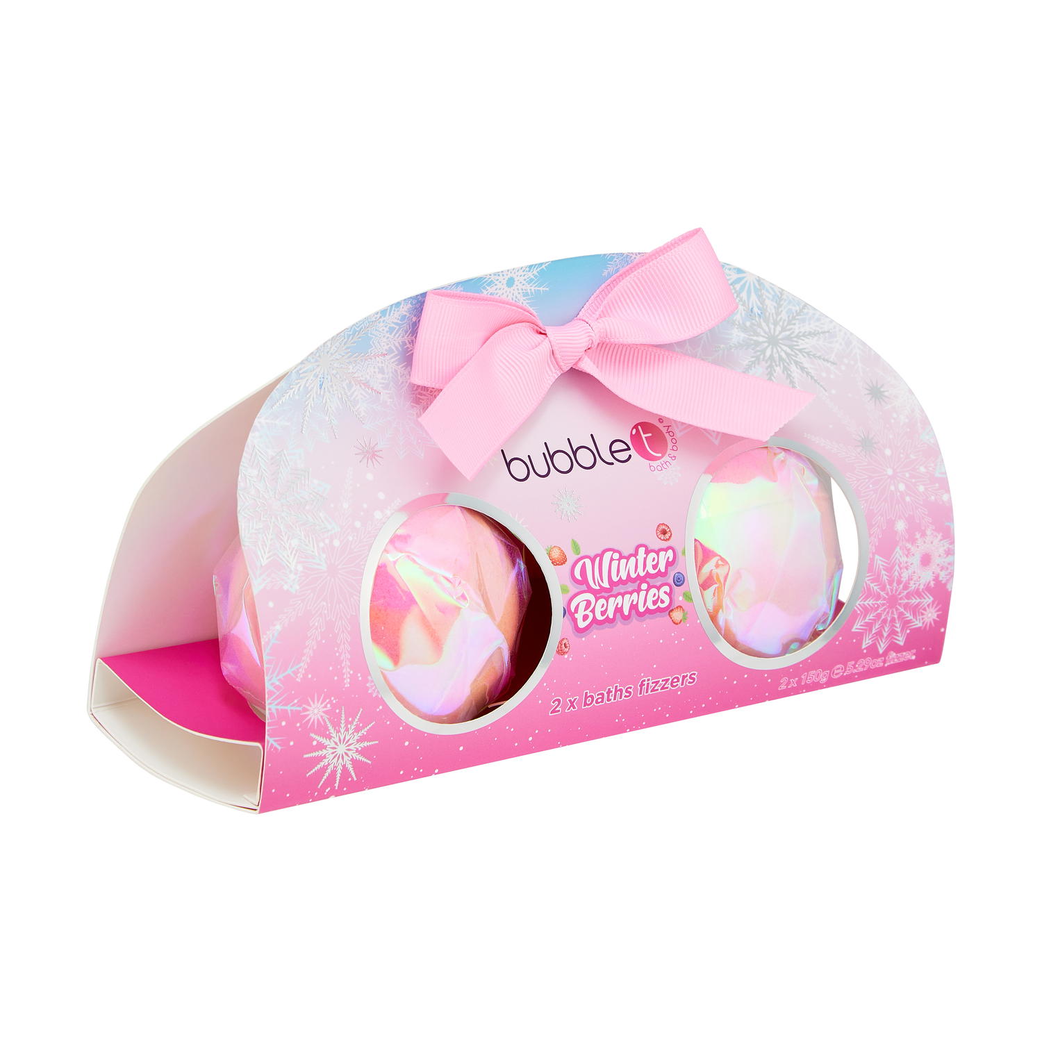 BUBBLE T WINTER BERRIES BATH BOMB DUO GIFT SET (2 X 150G)